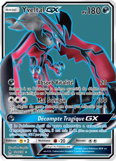 Yveltal GX 124/131, carte Lumière Interdite (FLI), en vente à Manga Cash à Ans, province de Liège.