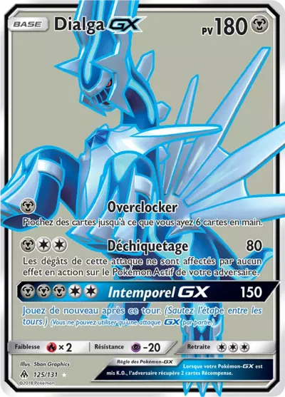 Dialga GX 125/131, carte Lumière Interdite (FLI), en vente à Manga Cash à Ans, province de Liège.