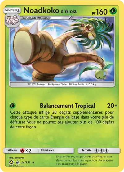 Noadkoko d'Alola 130/131, carte Lumière Interdite (FLI), en vente à Manga Cash à Ans, province de Liège.