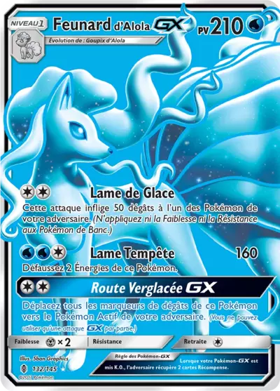 Feunard d'Alola GX 132/145, carte Gardiens Ascendants (GRI), en vente à Manga Cash à Ans, province de Liège.