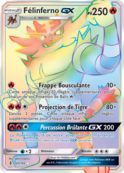 Félinferno GX 147/145, carte Gardiens Ascendants (GRI), en vente à Manga Cash à Ans, province de Liège.