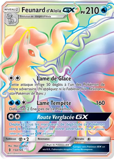 Feunard d'Alola GX 150/145, carte Gardiens Ascendants (GRI), en vente à Manga Cash à Ans, province de Liège.