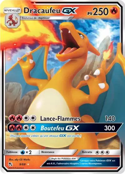 Dracaufeu GX 9/68, carte Destinées Occultes (HIF), en vente à Manga Cash à Ans, province de Liège.