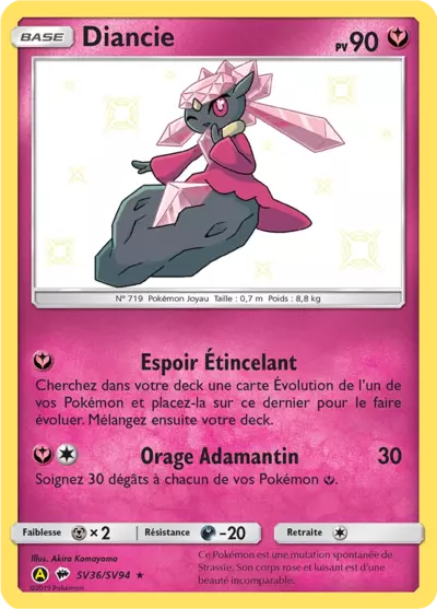 Diancie SV36/SV94, carte Destinées Occultes (HIF), en vente à Manga Cash à Ans, province de Liège.