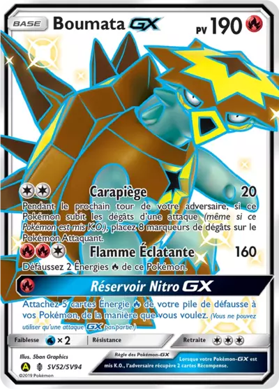 Boumata GX SV52/SV94, carte Destinées Occultes (HIF), en vente à Manga Cash à Ans, province de Liège.