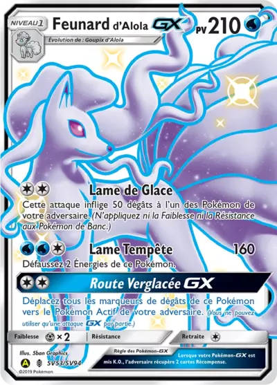 Feunard d'Alola GX SV53/SV94, carte Destinées Occultes (HIF), en vente à Manga Cash à Ans, province de Liège.