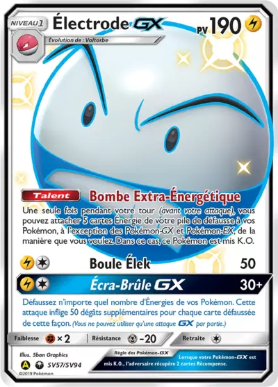 Électrode GX SV57/SV94, carte Destinées Occultes (HIF), en vente à Manga Cash à Ans, province de Liège.