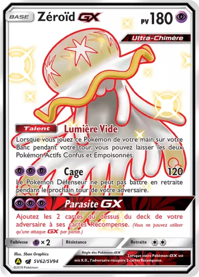 Zéroïd GX SV62/SV94, carte Destinées Occultes (HIF), en vente à Manga Cash à Ans, province de Liège.