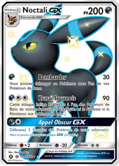 Noctali GX SV69/SV94, carte Destinées Occultes (HIF), en vente à Manga Cash à Ans, province de Liège.