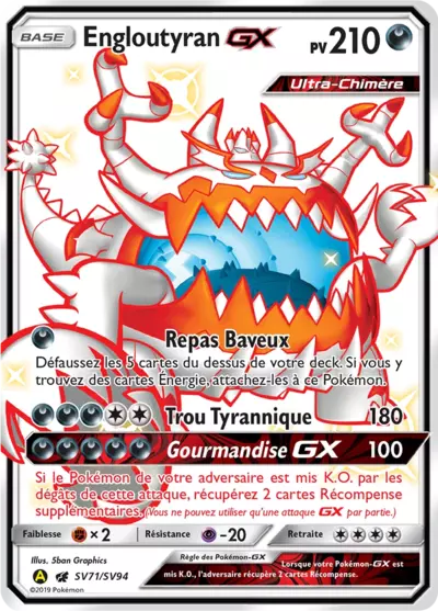 Engloutyran GX SV71/SV94, carte Destinées Occultes (HIF), en vente à Manga Cash à Ans, province de Liège.