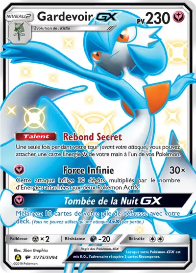 Gardevoir GX SV75/SV94, carte Destinées Occultes (HIF), en vente à Manga Cash à Ans, province de Liège.