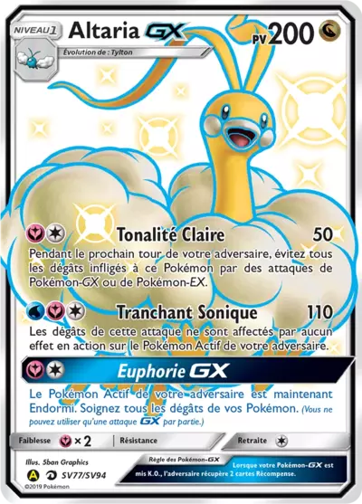 Altaria GX SV77/SV94, carte Destinées Occultes (HIF), en vente à Manga Cash à Ans, province de Liège.