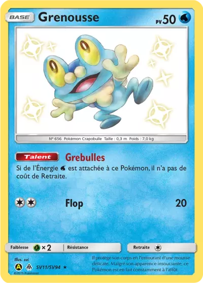 Grenousse SV11/SV94, carte Destinées Occultes (HIF), en vente à Manga Cash à Ans, province de Liège.