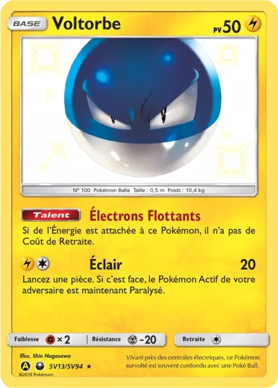 Voltorbe SV13/SV94, carte Destinées Occultes (HIF), en vente à Manga Cash à Ans, province de Liège.