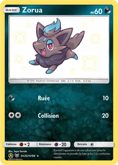 Zorua SV25/SV94, carte Destinées Occultes (HIF), en vente à Manga Cash à Ans, province de Liège.