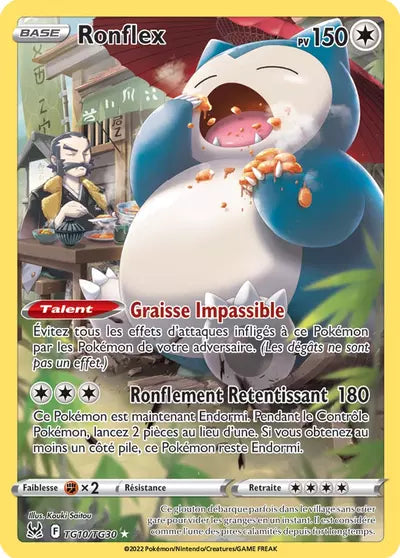 Carte Pokémon Ronflex TG10/TG30 - Origine Perdue - Manga Cash Ans (Liège) - vente à l’unité, prix Cardmarket