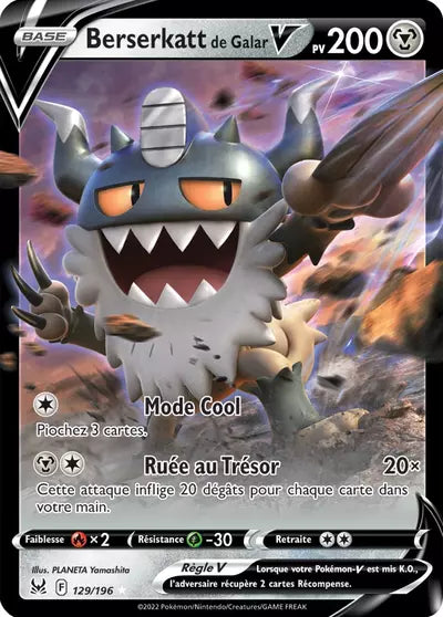 Carte Pokémon Berserkatt de Galar V 129/196 - Origine Perdue - Manga Cash Ans (Liège) - vente à l’unité, prix Cardmarket