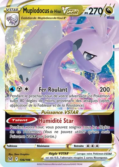 Carte Pokémon Muplodocus de Hisui VSTAR 136/196 - Origine Perdue - Manga Cash Ans (Liège) - vente à l’unité, prix Cardmarket