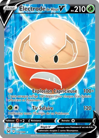 Carte Pokémon Électrode de Hisui V 172/196 - Origine Perdue - Manga Cash Ans (Liège) - vente à l’unité, prix Cardmarket