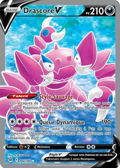 Carte Pokémon Drascore V 182/196 - Origine Perdue - Manga Cash Ans (Liège) - vente à l’unité, prix Cardmarket