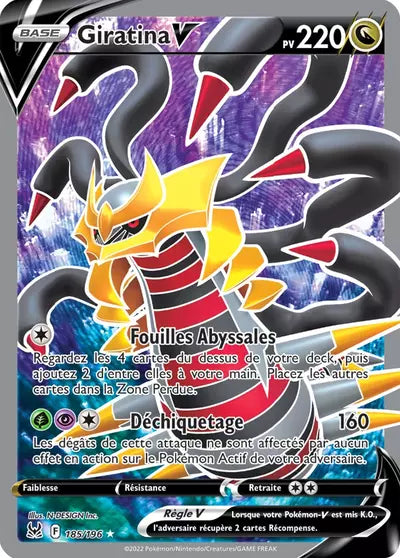Carte Pokémon Giratina V 185/196 - Origine Perdue - Manga Cash Ans (Liège) - vente à l’unité, prix Cardmarket