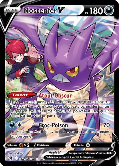 Carte Pokémon Nostenfer V TG20/TG30 - Origine Perdue - Manga Cash Ans (Liège) - vente à l’unité, prix Cardmarket