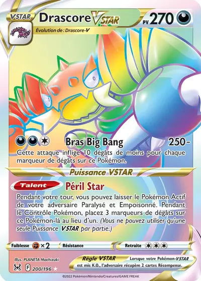Carte Pokémon Drascore VSTAR 200/196 - Origine Perdue - Manga Cash Ans (Liège) - vente à l’unité, prix Cardmarket