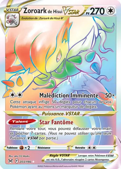 Carte Pokémon Zoroark de Hisui VSTAR 203/196 - Origine Perdue - Manga Cash Ans (Liège) - vente à l’unité, prix Cardmarket
