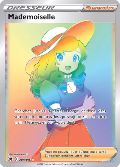 Carte Pokémon Mademoiselle 208/196 - Origine Perdue - Manga Cash Ans (Liège) - vente à l’unité, prix Cardmarket
