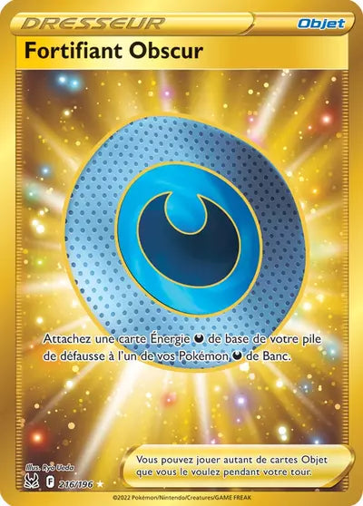 Carte Pokémon Fortifiant Obscur 216/196 - Origine Perdue - Manga Cash Ans (Liège) - vente à l’unité, prix Cardmarket