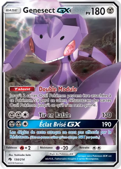 Genesect GX 130/214, carte Tonnerre Perdu (LOT), en vente à Manga Cash à Ans, province de Liège.