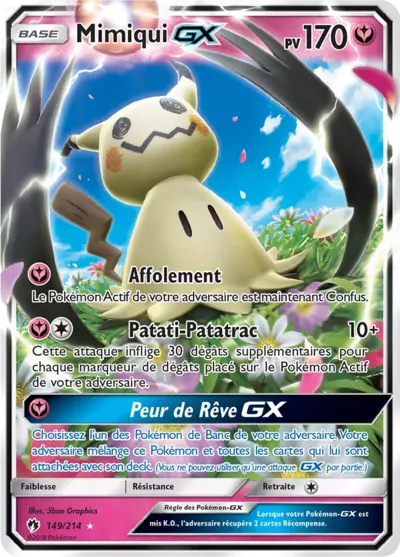 Mimiqui GX 149/214, carte Tonnerre Perdu (LOT), en vente à Manga Cash à Ans, province de Liège.