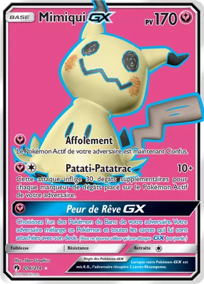 Mimiqui GX 206/214, carte Tonnerre Perdu (LOT), en vente à Manga Cash à Ans, province de Liège.