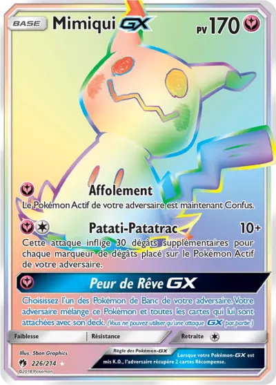 Mimiqui GX 226/214, carte Tonnerre Perdu (LOT), en vente à Manga Cash à Ans, province de Liège.