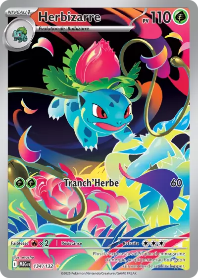 Retrouvez Herbizarre 134/132 – Méga Évolution chez Manga Cash Ans (Liège).