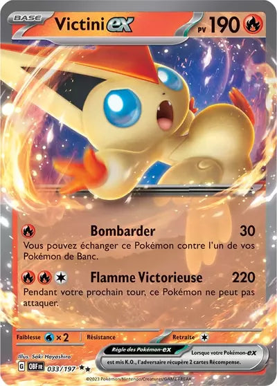 Retrouvez Victini EX 033/197 – Flammes Obsidiennes chez Manga Cash Ans (Liège).