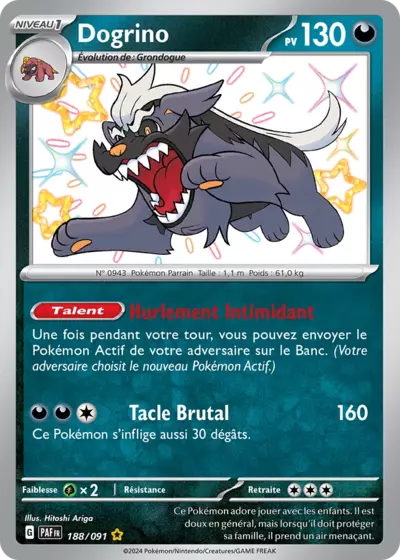 Retrouvez Dogrino 188/091 – Destinées de Paldea chez Manga Cash Ans (Liège).