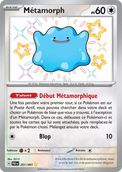 Retrouvez Métamorph 201/091 – Destinées de Paldea chez Manga Cash Ans (Liège).