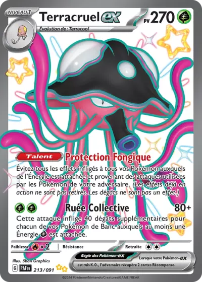 Retrouvez Terracruel EX 213/091 – Destinées de Paldea chez Manga Cash Ans (Liège).