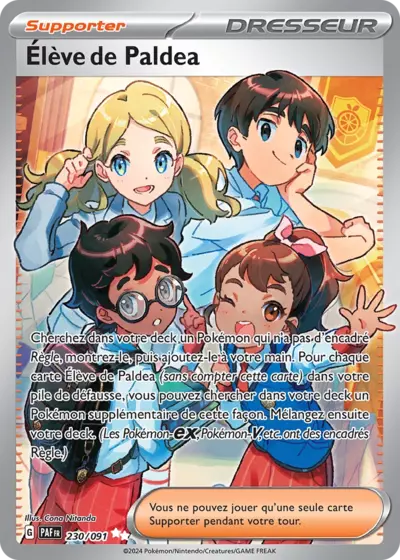 Retrouvez Élève de Paldea 230/091 – Destinées de Paldea chez Manga Cash Ans (Liège).