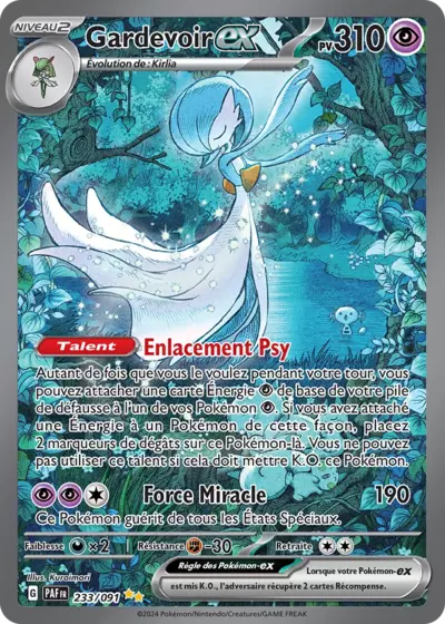 Retrouvez Gardevoir EX 233/091 – Destinées de Paldea chez Manga Cash Ans (Liège).