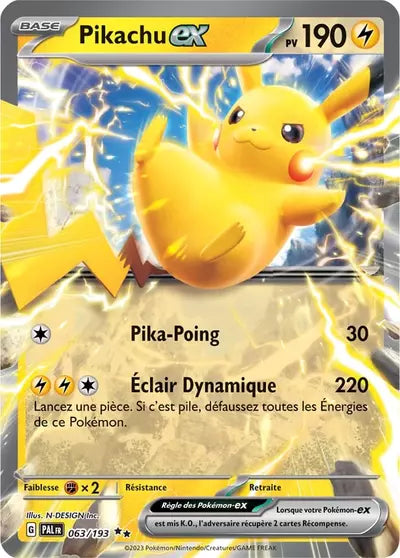 Retrouvez Pikachu EX 063/193 – Évolutions à Paldea chez Manga Cash Ans (Liège).