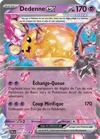 Retrouvez Dedenne EX 093/193 – Évolutions à Paldea chez Manga Cash Ans (Liège).