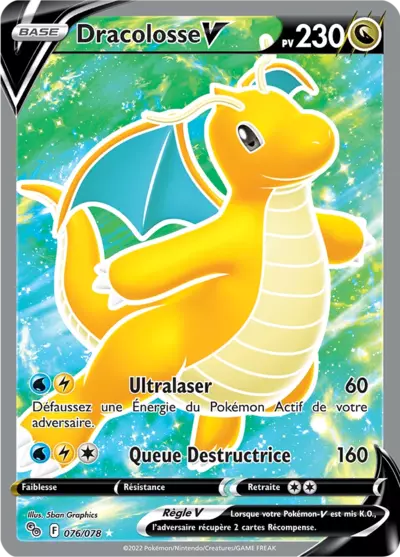 Carte Pokémon Dracolosse V 076/078 - Pokemon GO - Manga Cash Ans