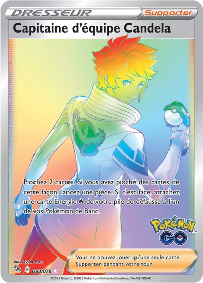 Carte Pokémon Capitaine d'équipe Candela 083/078 - Pokemon GO - Manga Cash Liège