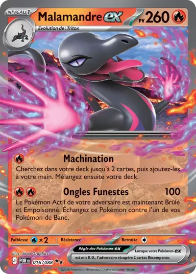 Malamandre EX 016/088, carte Équilibre Parfait (POR), en vente à Manga Cash à Ans, province de Liège.