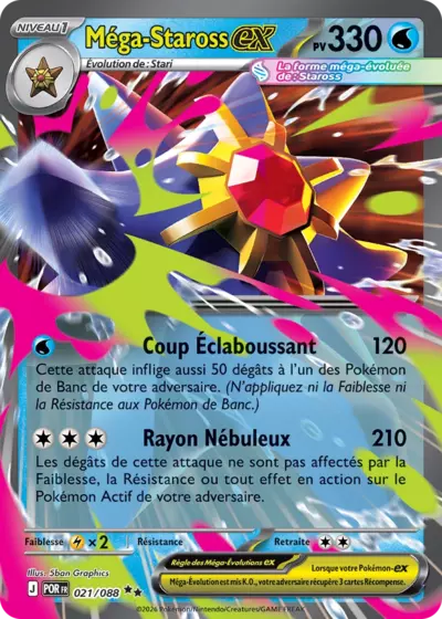 Méga-Staross EX 021/088, carte Équilibre Parfait (POR), en vente à Manga Cash à Ans, province de Liège.