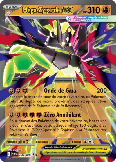Méga-Zygarde EX 047/088, carte Équilibre Parfait (POR), en vente à Manga Cash à Ans, province de Liège.