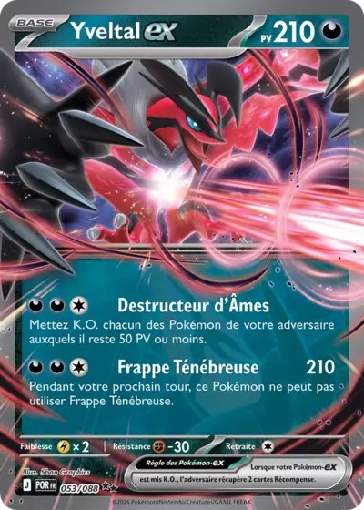 Yveltal EX 053/088, carte Équilibre Parfait (POR), en vente à Manga Cash à Ans, province de Liège.