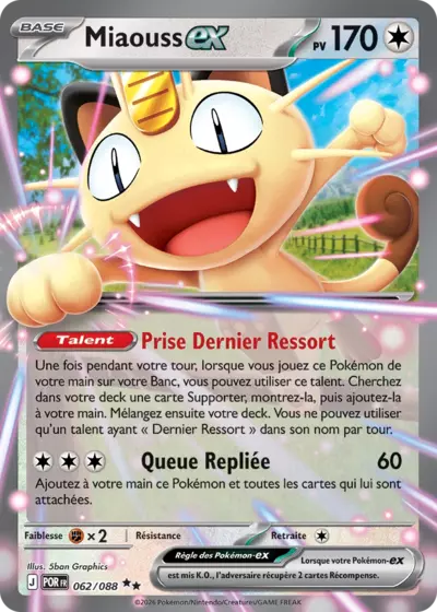 Miaouss EX 062/088, carte Équilibre Parfait (POR), en vente à Manga Cash à Ans, province de Liège.